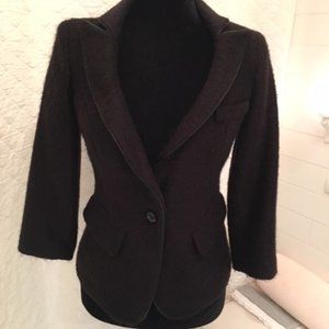 SMYTHE 3/4 sleeve black mohair blazer